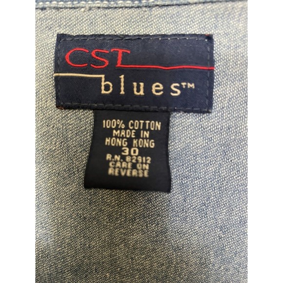 CST Blues Denim Shirt Size 30 With Embroidered Teddy Bear Patriotic Teacher - Picture 5 of 5